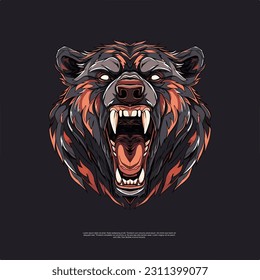 The open-mouthed grizzly bear logo exudes strength and ferocity, making it a captivating symbol for brands aiming to convey power and intensity in their visual identity. With its striking presence,