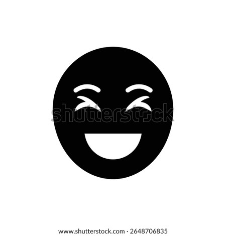Open-mouthed laughter with squinting eyes joyful happy expression