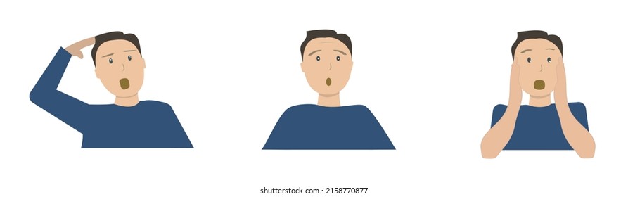 Openmouthed Man Awed Face Commonly Seen Stock Vector (Royalty Free ...