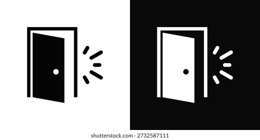 Icono de apertura Estilo de fondo blanco y negro