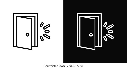 Icono de apertura Estilo de fondo blanco y negro
