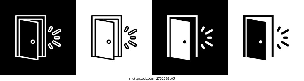 Icono de apertura Estilo de fondo blanco y negro