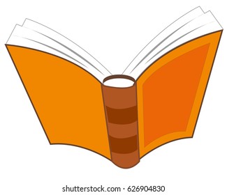 Openning book on white background is insulated