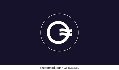 OpenOcean, OOE cryptocurrency logo on isolated background with copy space. 3d vector illustration of OpenOcean, OOE token icon banner design concept.
