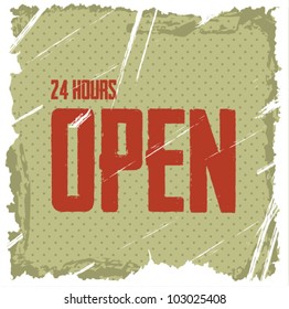 Open.Retro style vector illustration