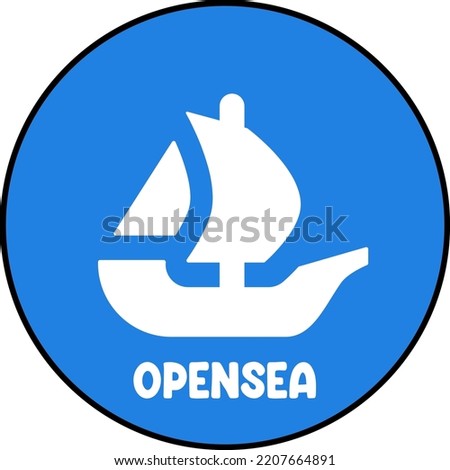 OpenSea Vector Logo Icon. OpenSea Logo Symbol In Circle NFT Platform. Opensea 
