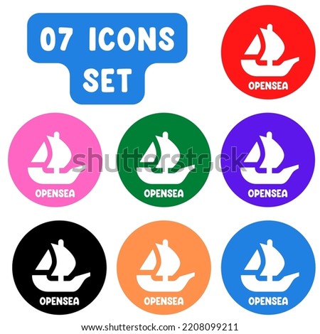 OpenSea Vector Logo Icon. OpenSea Logo Symbol In Circle NFT Platform. Opensea 
