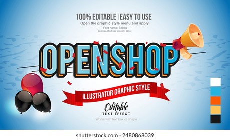 Openshop text effect,  editable text effect template