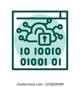 Open-source technology (code)  sign сolor line icon. Initial public offering. Pictogram for web page.