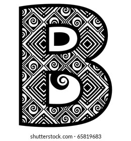 openwork alphabet, letter B