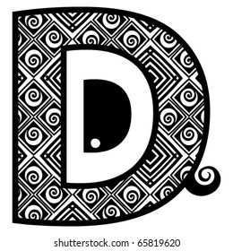 Openwork Alphabet Letter D Stock Vector (Royalty Free) 65819620 ...