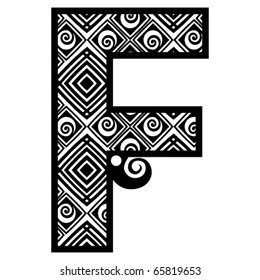 openwork alphabet, letter F