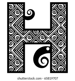 openwork alphabet, letter H