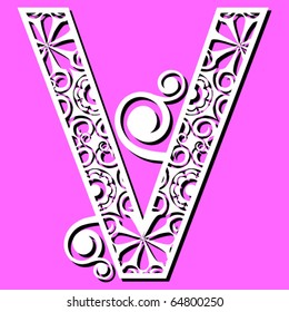 alfabeto de apertura, letra V
