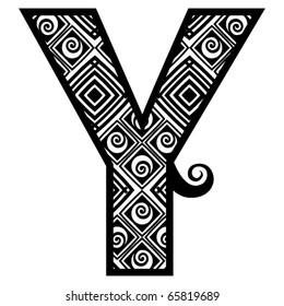 openwork alphabet, letter Y