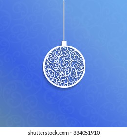 Openwork ball on blue background