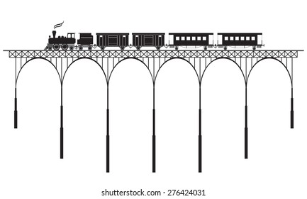 openwork bridge and locomotive