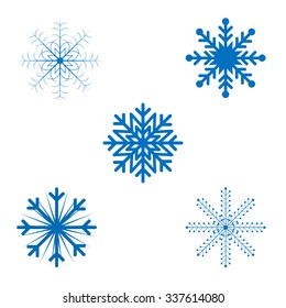 Openwork celebratory Christmas snowflakes in vector format. 