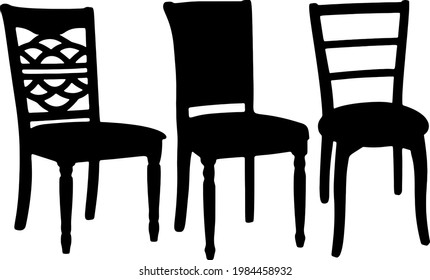 Sillas de apertura con respaldo incluido. Imagen vectorial.