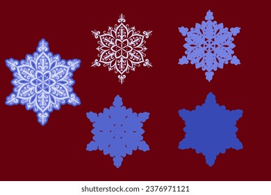 Openwork Christmas multi-layer snowflake for cutting. DIY crafts. Cut out a New Year's snowflake. Vector.