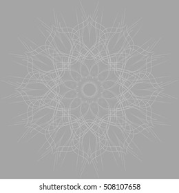 Openwork circular ornament. Decorative ornate pattern of curved lines. Vector illustration 