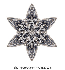 Openwork colored snowflake. Symbol of the New Year's holiday of Christmas.