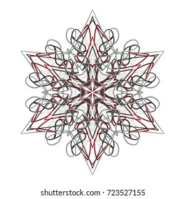 Openwork colored snowflake. Symbol of the New Year's holiday of Christmas.