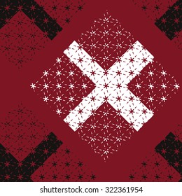 Openwork cross the square in a grid pattern, seamless vector background.
