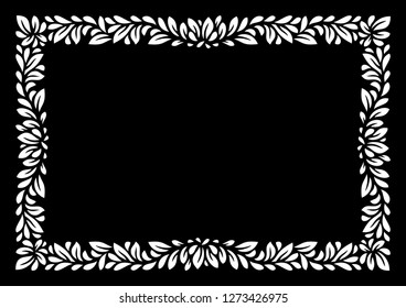 openwork for cutting knife: 
thin leaves in a rectangular frame and template 