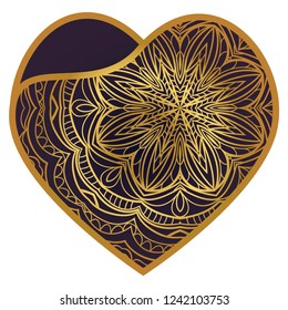 Openwork Decorative Heart With Flowers. Vector Illustration. Template For Greeting Cards, Envelopes, Wedding Invitations, Interior Elements.
