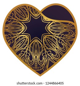 Openwork Decorative Heart With Flowers. Vector Illustration. Template For Greeting Cards, Envelopes, Wedding Invitations, Interior Elements.