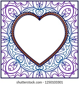 Openwork Decorative Heart With Flowers. Vector Illustration. Template For Greeting Cards, Envelopes, Wedding Invitations, Interior Elements.