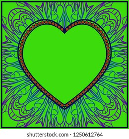 Openwork Decorative Heart With Flowers. Vector Illustration. Template For Greeting Cards, Envelopes, Wedding Invitations, Interior Elements.