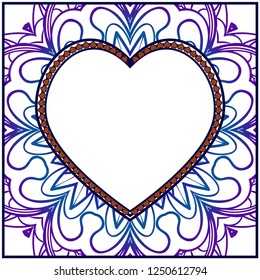 Openwork Decorative Heart With Flowers. Vector Illustration. Template For Greeting Cards, Envelopes, Wedding Invitations, Interior Elements.