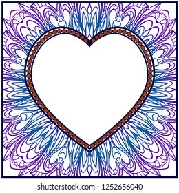 Openwork Decorative Heart With Flowers. Vector Illustration. Template For Greeting Cards, Envelopes, Wedding Invitations, Interior Elements.