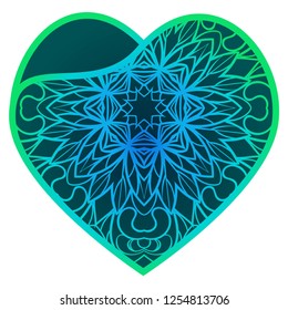 Openwork Decorative Heart With Flowers. Vector Illustration. Template For Greeting Cards, Envelopes, Wedding Invitations, Interior Elements.