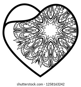 Openwork Decorative Heart With Flowers. Vector Illustration. Template For Greeting Cards, Envelopes, Wedding Invitations, Interior Elements.