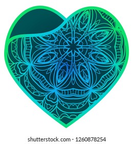 Openwork Decorative Heart With Flowers. Vector Illustration. Template For Greeting Cards, Envelopes, Wedding Invitations, Interior Elements.