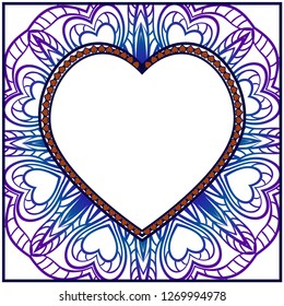 Openwork Decorative Heart With Flowers. Vector Illustration. Template For Greeting Cards, Envelopes, Wedding Invitations, Interior Elements.