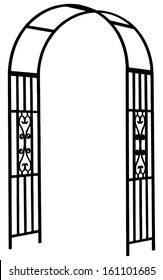 Openwork design to decorate the garden paths and a support for climbing plants. Vector illustration.