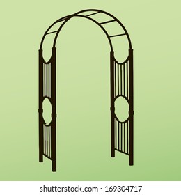 Openwork design to decorate the garden paths and a support for climbing plants. Vector illustration.