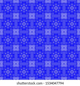 Openwork fantasy, seamless pattern, blue vector