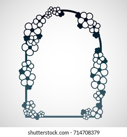 Openwork frame with flowers. Laser cutting template for decorations, cards, interior decorative elements.