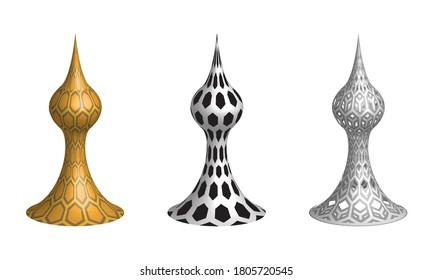 Openwork geometry design elements set. Vector illustration