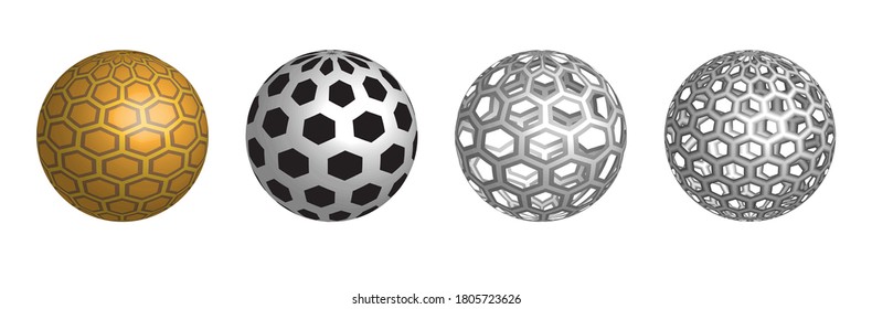 Openwork geometry design elements set. Vector illustration