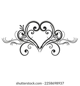 openwork heart, valentine, love, symbol, icon, heart, unique vector image, pattern, drawing, wedding, decor, ornament