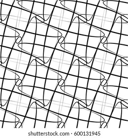 Openwork linear pattern, mesh, seamless vector background.