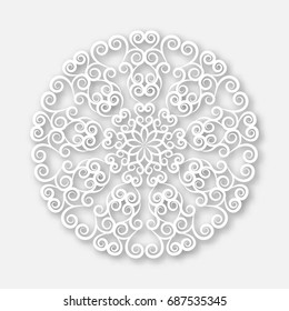 Openwork mandala for design. Pattern for laser or plotter cutting.