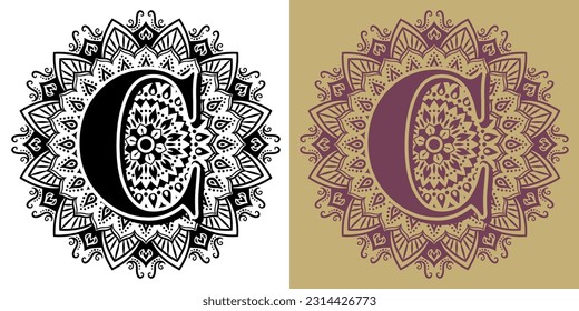 Openwork mandala icon." The letter "C".