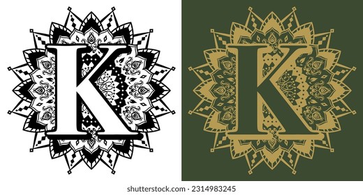 Openwork mandala icon." The letter "K".